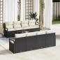 Preview: ARDEBO.de - Sofa Set mit Kissen 7 pcs Schwarz und Creme Poly Rattan