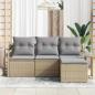 Preview: Sofa Set mit Kissen 4 pcs Beige Poly Rattan