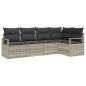 Preview: Sofa Set 5 stk. Hellgrau [Synthetisch]: Poly Rattan