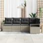Preview: Sofa Set 5 stk. Hellgrau [Synthetisch]: Poly Rattan