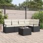 Preview: ARDEBO.de - 5-teiliges Garten Sofa Set mit Kissen, Braun Poly Rattan, 2-Sitzer Garten Sofa mit Kissen, Schwarz Poly Rattan