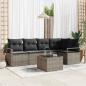 Preview: ARDEBO.de - 5-teiliges Garten Sofa Set mit Kissen Schwarz Poly Rattan, 2-Sitzer Garten Sofa mit Kissen Grau Poly Rattan