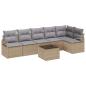 Preview: Sofa Set mit Kissen 7 pcs Beige Poly Rattan