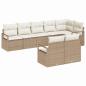 Preview: 8-teiliges Garten Sofa Set mit Kissen in Beige, Poly Rattan, 2-Sitzer Garten Sofa mit Kissen in Beige, Poly Rattan