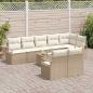 Preview: 9-teiliges Garten-Sofa-Set mit Kissen braun Poly-Rattan, 2-Sitzer Garten-Sofa mit Kissen beige Poly-Rattan