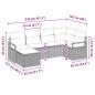 Preview: 6-teiliges Garten Sofa Set mit Kissen Schwarz Poly-Rattan, 2-Sitzer Garten Sofa mit Kissen Schwarz Poly-Rattan