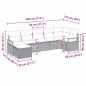 Preview: 7-teilige Garten Sofa Gruppe mit Kissen braunes Poly Rattan, 2-Sitzer Garten Sofa mit Kissen braunes Poly Rattan