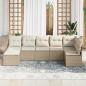 Preview: ARDEBO.de - 7-teiliges Garten Sofa Set mit Kissen Beige Poly Rattan, 2-Sitzer Garten Sofa mit Kissen Beige Poly Rattan