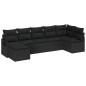 Preview: 7-teilige Garten-Sofa-Lounge mit Kissen Schwarz Poly-Rattan, 2-Sitzer Garten-Sofa mit Kissen Schwarz Poly-Rattan