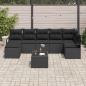 Preview: 8-teiliges Garten-Sofa Set mit Kissen Beige Poly-Rattan, 2-Sitzer Garten-Sofa mit Kissen Schwarz Poly-Rattan