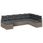 Preview: ARDEBO.de - 8-teiliges Garten Sofa Set mit Kissen Grau Poly Rattan, 2-Sitzer Garten Sofa mit Kissen Grau Poly Rattan