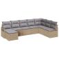 Preview: 8-teiliges Garten-Sofa-Set mit Kissen Beige Poly Rattan, 2-Sitzer Garten-Sofa mit Kissen Beige Poly Rattan