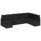 Preview: 8-teiliges Garten Sofa Set mit Kissen Schwarz Poly Rattan, 2-Sitzer Garten Sofa mit Kissen Schwarz Poly Rattan