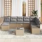 Preview: 9-teiliges Garten-Sofa-Set mit Kissen in Schwarz aus Poly-Rattan, 2-Sitzer Garten-Sofa mit Kissen in Beige aus Poly-Rattan