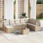 Preview: ARDEBO.de - 9-teiliges Garten Sofa Set mit Kissen Braunes Poly Rattan, 2-Sitzer Garten Sofa mit Kissen Beiges Poly Rattan