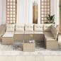 Preview: 9-teiliges Garten Sofa Set mit Kissen Braunes Poly Rattan, 2-Sitzer Garten Sofa mit Kissen Beiges Poly Rattan
