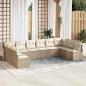 Preview: ARDEBO.de - 10-teiliges Garten-Sofa-Set mit Kissen Beige Poly Rattan, 2-Sitzer Garten-Sofa mit Kissen Beige Poly Rattan