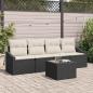 Preview: ARDEBO.de - 5-teiliges Garten Sofa Set mit Kissen Schwarz Poly Rattan