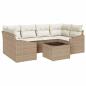 Preview: 7-teiliges Garten Sofa Set mit Kissen Beige Poly Rattan