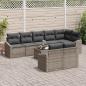 Preview: ARDEBO.de - 8-teiliges Garten-Sofa-Set mit Kissen Schwarz Poly Rattan