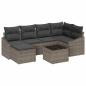 Preview: 6-teiliges Garten Sofa Set mit Kissen Schwarz Poly Rattan