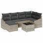Preview: Sofa Set mit Kissen 7 pcs Hellgrau Poly Rattan