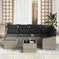 Preview: Sofa Set mit Kissen 7 pcs Hellgrau Poly Rattan