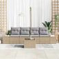 Preview: 5-teiliges Garten-Sofa-Set mit Kissen Beige Poly Rattan