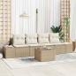 Preview: ARDEBO.de - 5-teiliges Garten Sofa Set mit Kissen Beige Poly Rattan