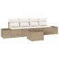 Preview: 5-teiliges Garten Sofa Set mit Kissen Beige Poly Rattan
