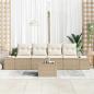 Preview: 5-teiliges Garten Sofa Set mit Kissen Beige Poly Rattan