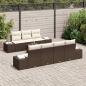 Preview: 8-teiliges Garten Sofa Set mit Kissen Braun Poly-Rattan