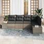Preview: 5-teiliges Garten-Sofa-Set mit Kissen in Grau Poly Rattan
