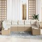 Preview: 7-teiliges Garten Sofa Set mit Kissen Beige Poly Rattan