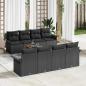 Preview: ARDEBO.de - 9-teiliges Garten-Sofa-Set mit Kissen Schwarz Poly-Rattan Akazie