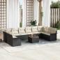 Preview: ARDEBO.de - 11-teiliges Gartensofa-Set mit Kissen in Schwarz und Creme