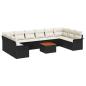 Preview: 11-teiliges Gartensofa-Set mit Kissen in Schwarz und Creme