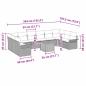 Preview: 11-teiliges Gartensofa-Set mit Kissen in Schwarz und Creme