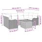 Preview: 7-teiliges Garten Sofa Set mit Kissen Schwarz Poly Rattan Akazie, 2-Sitzer Garten Sofa mit Kissen Schwarz Poly Rattan