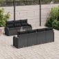 Preview: Gartensofa-set mit Kissen 8 pcs Schwarz Poly-Rattan