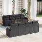 Preview: ARDEBO.de - 9-teiliges Gartensofa-Set mit Kissen Schwarz Poly-Rattan Akazie, 2-Sitzer Gartensofa mit Kissen Schwarz Poly-Rattan