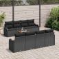 Preview: 9-teiliges Gartensofa-Set mit Kissen Schwarz Poly-Rattan Akazie, 2-Sitzer Gartensofa mit Kissen Schwarz Poly-Rattan