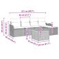 Preview: 6-teiliges Garten Sofa Set mit Kissen Grau Poly Rattan Akazie, 2-Sitzer Garten Sofa mit Kissen Grau Poly Rattan