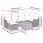 Preview: 7-teiliges Garten Sofa Set mit Kissen Grau Poly Rattan Akazie, 2-Sitzer Garten Sofa mit Kissen Grau Poly Rattan