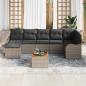 Preview: 8-teiliges Garten-Sofa-Set mit Kissen Grau Poly Rattan Akazie, 2-Sitzer Garten-Sofa mit Kissen Grau Poly Rattan