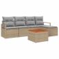Preview: Gartensofa-set mit Kissen 6 pcs Beige Poly-Rattan
