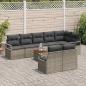 Preview: 9-teiliges Garten Sofaset mit Kissen Grau Poly Rattan Akazie, 2-Sitzer Garten Sofa mit Kissen Grau Poly Rattan