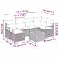 Preview: 7-teiliges Garten Sofa Set mit Kissen Grau Poly Rattan Akazie, 2-Sitzer Garten Sofa mit Kissen Grau Poly Rattan