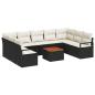 Preview: Gartensofa-set mit Kissen 10 pcs Schwarz Poly-Rattan