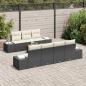 Preview: 8-teiliges Garten-Sofa-Set mit Kissen in Schwarz und Poly-Rattan-Akazie